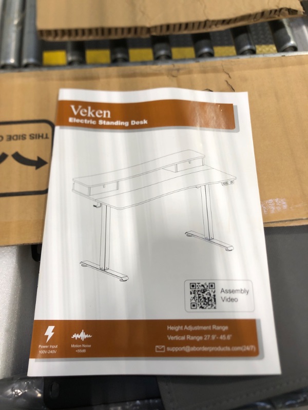 Photo 1 of *UNTESTED*
Veken 63"×27.6" Adjustable Standing Desk with Drawers, Ergonomic Computer Desk with Monitor Shelf, Home Office Desk for Work, Study, Gaming, Writing, Brown