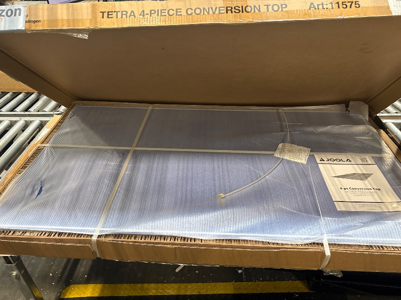 Photo 1 of **** MISSING NET ****** JOOLA Tetra - 4 Piece Ping Pong Table Top for Pool Table - Includes Ping Pong Net Set - Full Size Table Tennis Conversion Top for Billiard Tables - Easy Assembly & Compact Storage - Incl. Foam Backing