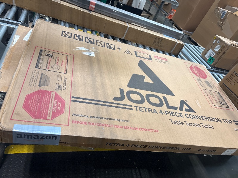 Photo 1 of **** MISSING NET ****** JOOLA Tetra - 4 Piece Ping Pong Table Top for Pool Table - Includes Ping Pong Net Set - Full Size Table Tennis Conversion Top for Billiard Tables - Easy Assembly & Compact Storage - Incl. Foam Backing