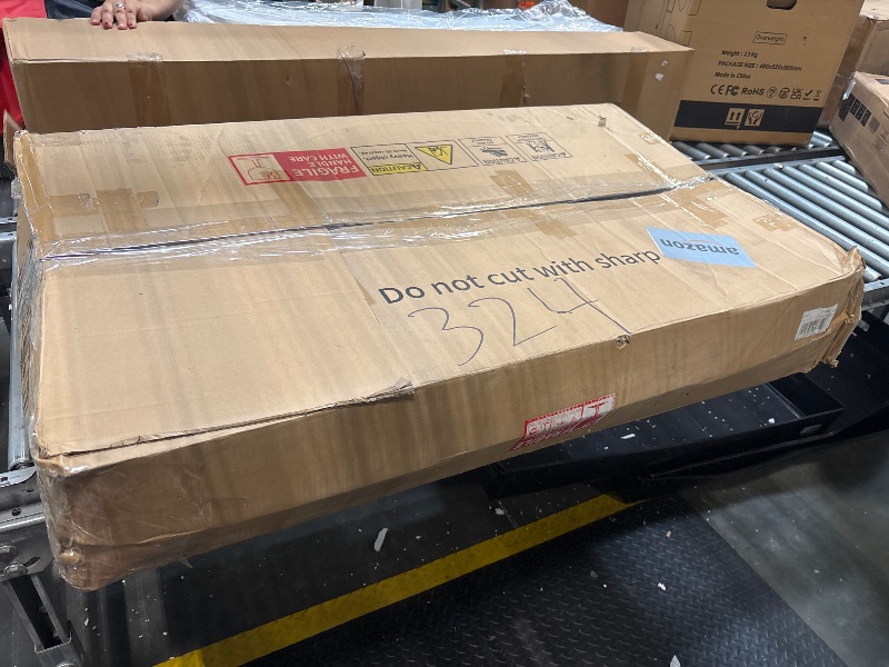 Photo 1 of **** SOME HARD WARE MAY BE MISSING OR LOOSE IN BOX ******** DWVO Makeup Vanity with LED Mirror and Charging Ports, 10-Drawer Vanity Set with Glass Top, Hair Dryer Holder, 3 Adjustable Light Colors, and Hidden Storage Stool