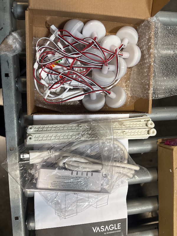 Photo 1 of *USED*
VASAGLE Kailyn Collection - Vanity Desk with Mirror and 9 LED Bulbs, Vanity Makeup Table with Power Outlets, Dressing Table with 2 Cabinets, for Bedroom, Cloud White URDT142WB01S