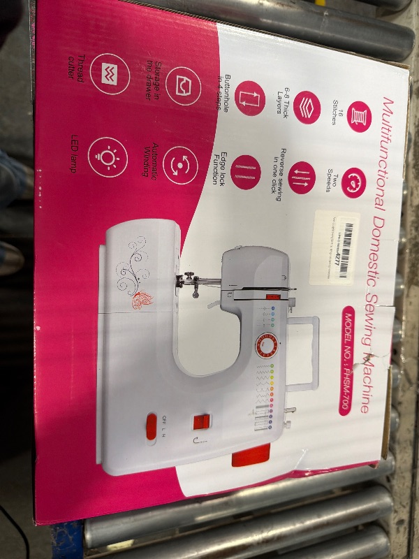 View 2 of *USED*
Sewing Machine for Beginners with 20 Pcs Fabric and 32 Pcs Sewing Threads Kit,Portable Sewing Machine with 12 Built-in Stitches,2 Speed(High-Low Speeds) (Red)