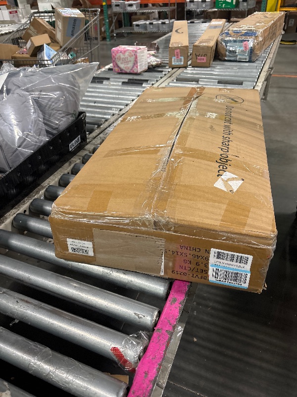 Photo 1 of YITAHOME Modern Vanity Desk with Stool, Small Makeup Table with Drawers and RGB Lights, Power Outlet, Interchangeable Side Hook & Side Pocket, No Mirror Design (31.5 x 15.7 x 34.3 Inches, Pearl White)