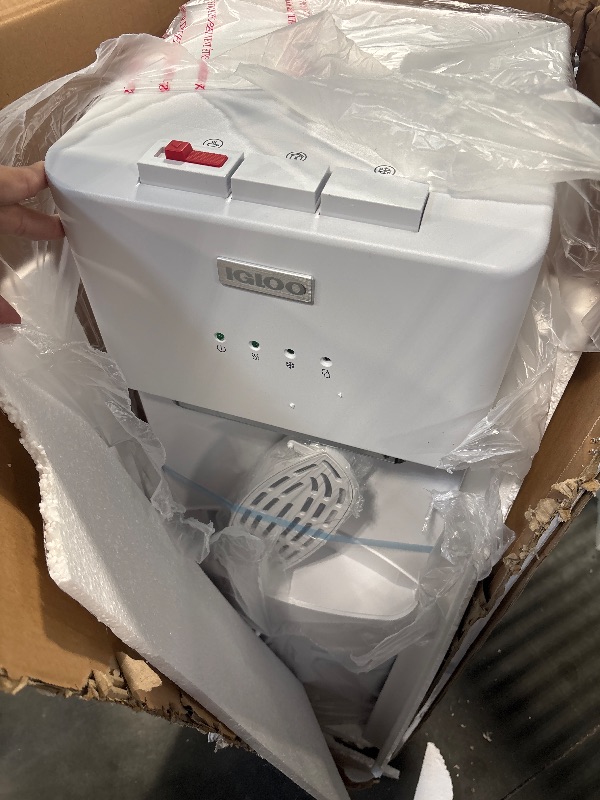 Photo 1 of Igloo Bottom Loading Water Cooler – Hot, Cold, & Room Temperature Dispenser – White, Holds 3 & 5 Gallon Jugs, Child Safety Lock – for Homes, Kitchens, Offices, Dorms