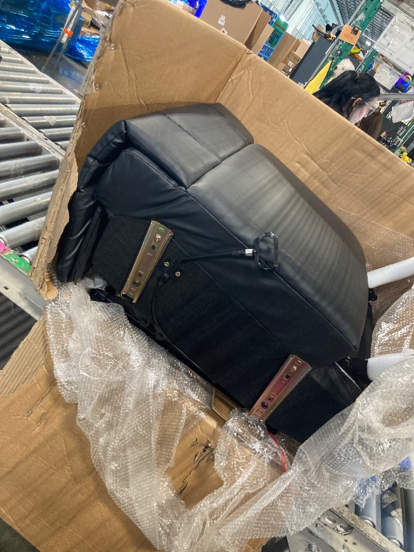 Photo 1 of DRMBOOK Dual Motor Power Swivel Rocker Recliner Chairs, Electric Wall Hugger Reclining Sofa with Massage & Heat, Comfy Theater Seating with LED Light/USB/Type-C Ports (Leather Black, Single Chair)