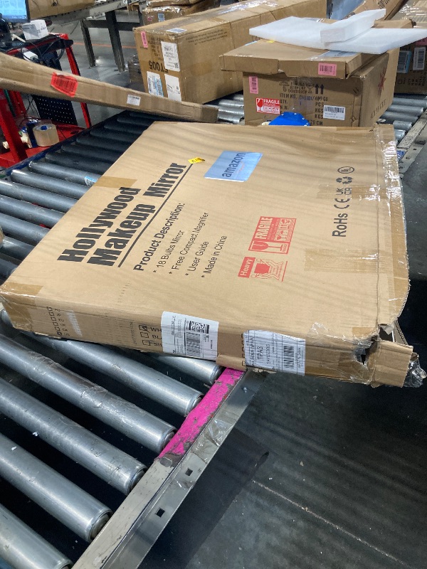 Photo 1 of *****the light doesn't turn on******** Misavanity Vanity Mirror with RGB Backlight 32’’x23’’ LED Makeup Mirror with 18 Dimmble 3 Color Modes Bulbs Light up Mirror with 10X Magnification and Smart Touch, White