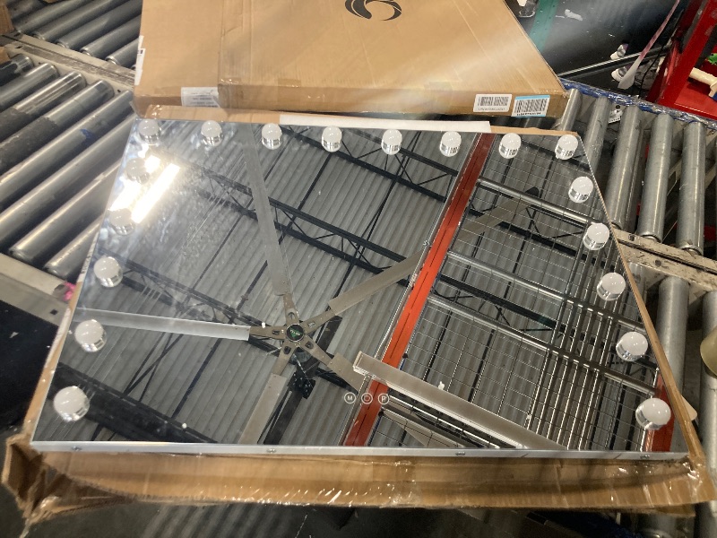 Photo 1 of *****the light doesn't turn on******** Misavanity Vanity Mirror with RGB Backlight 32’’x23’’ LED Makeup Mirror with 18 Dimmble 3 Color Modes Bulbs Light up Mirror with 10X Magnification and Smart Touch, White