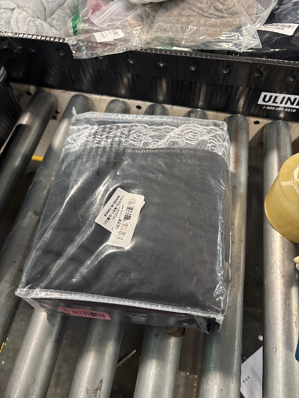 Photo 1 of MOOWOO Chic Ruffle Lace Polyester Duvet Cover Set -Girl Black Bedding-3 Piece Full Duvet Cover with Zipper Closure -Ultra Soft and Light Weight (Black, Full)-NO Including Comforter