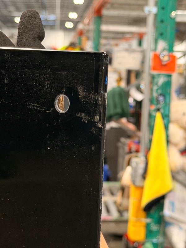 Photo 1 of ****MISSING HARDWARE**** Magnetic Black Glass Board with Eraser Frameless Tempered Glass Dry Erase Blackboard with Marker Tray for Interactive Office, Wall Mounted Frosted Black Glass Board, 48" x 36"