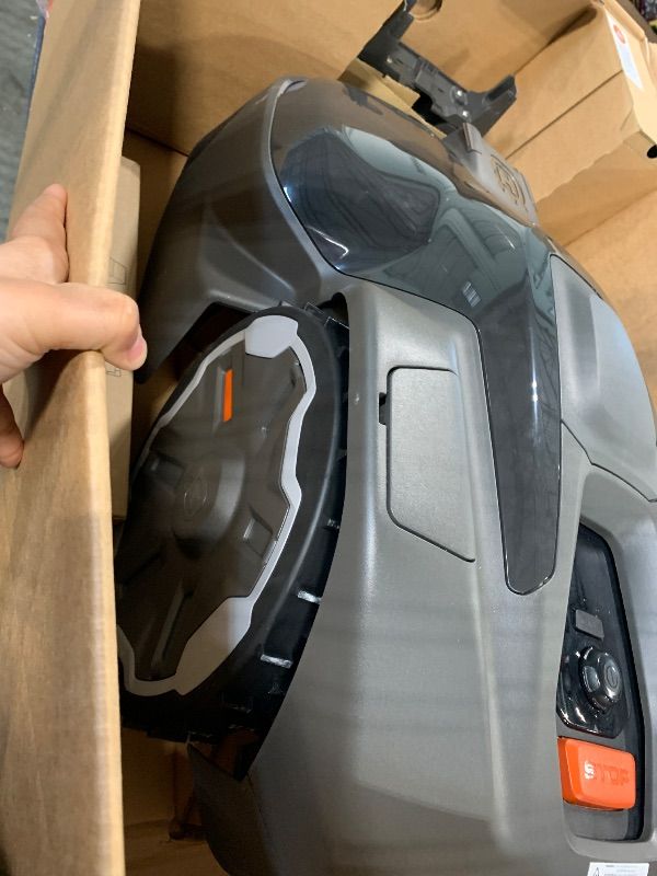 Photo 1 of *******THE LAWNMOWER IS LOCKED AND REQUIRES A PASSWORD TO OPERATE !!!!!!!! WHICH WE DO NOT HAVE !!!!!! ** *** Husqvarna 410iQ Automower Robotic Mower, 0.5 Acre Mowing Capacity, Wire Free Robot Lawn Mower with Charging Station, RS1 EPOS Reference Station a