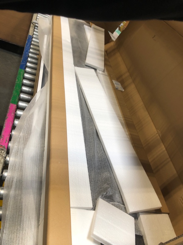 Photo 1 of Plank+Beam Grand Console Table, 56 Inch Solid Wood Modern Sofa Table, Narrow Entryway Table for Hallway, Behind The Couch, Living Room, Foyer, Black Wirebrush