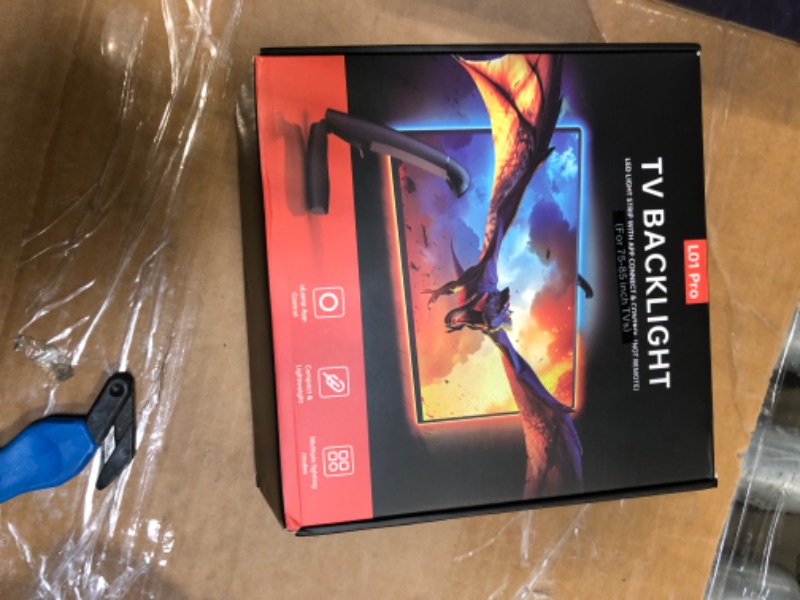 Photo 3 of FFJ TV Lights That Change with Screen, 18ft Cuttable LED Backlight for 75-85 Inch Screen and PC Monitor, Backlight with Sensor, Smart App Control, Game & Music Sync Color Changing Lights