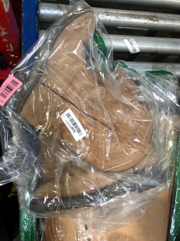 Photo 1 of Hunthor Men's Cowboy Work Boots, Square Steel Toe EVA Mid-Sole with GoodyearWelt Leather Anti Slip Western Boots for Manufacturing, Construction, Farming ?Light Brown, Size 8?