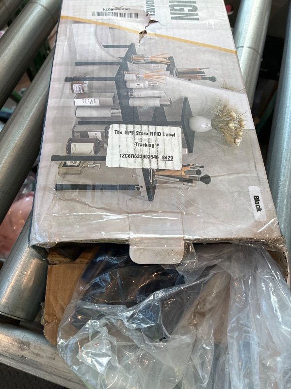 Photo 1 of ***UNKNOW MISSING PIECES** JayRex Countertop Corner Shelf, 3 Tier Shelf Moveable Organizer for Bathroom Counter, Make Up, Dresser Table, Desktop Shelf (Black)