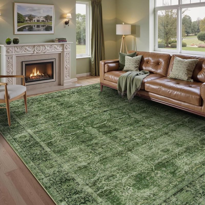 Photo 1 of **** STOCK PHOTO SIMILAR NOT EXACT *** 5 FT X 11 FT  GREEN RUG 