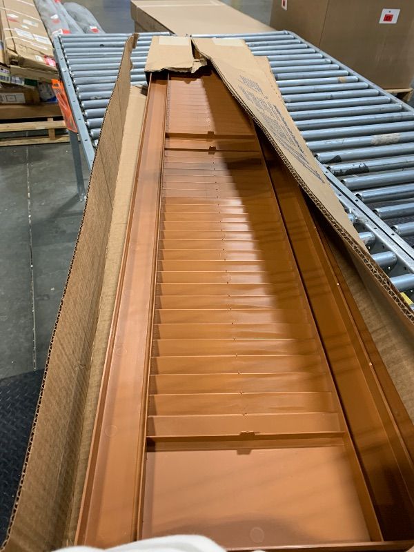 Photo 1 of 12"W x 60"H Mid-America Vinyl, Standard Size Cathedral Top Center Mullion, Open Louver Shutter, w/Installation Shutter-Lok's & Matching Screws (Per Pair), 471 - Treated Cedar