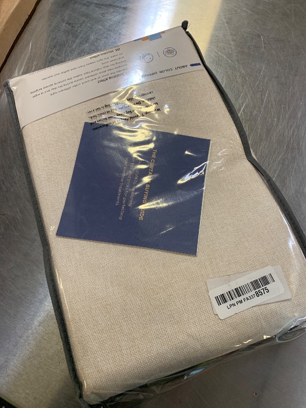 Photo 1 of 100% Blackout Shield Linen Blackout Curtains for Bedroom 84 Inches Long, Back Tab/Rod Pocket Living Room Drapes, Thermal Insulated Blackout Curtains 2 Panels Set, 50" W x 84" L, Cream