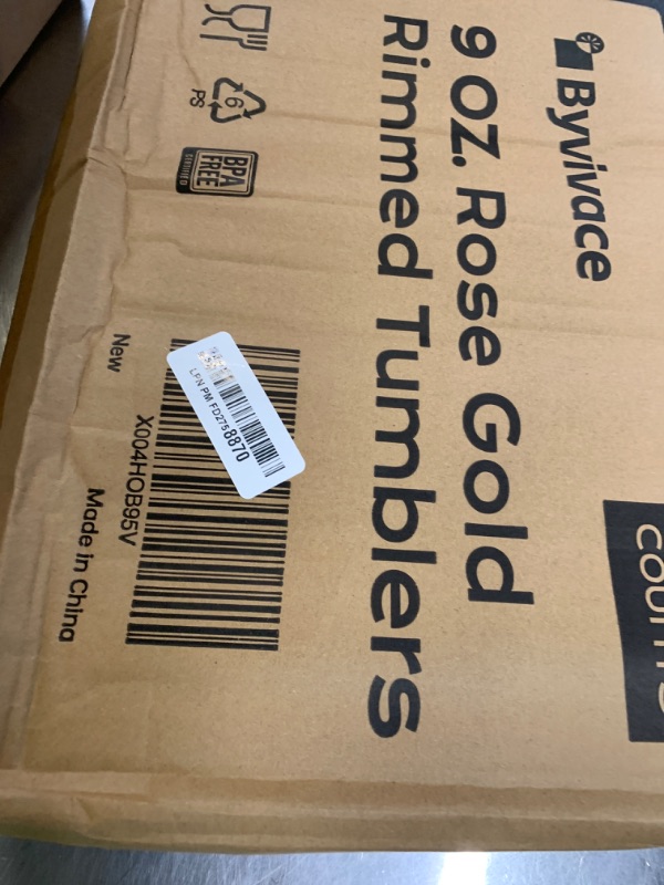 Photo 1 of [200 Pack] 9oz Clear Plastic Cups with Rose Gold Rimmed Sturdy & Food Safe Disposable Wine Glasses Party Wedding Disposable Drinking Cups Plastic Cocktail Glasses for Wine, Juice & Cold Beverages