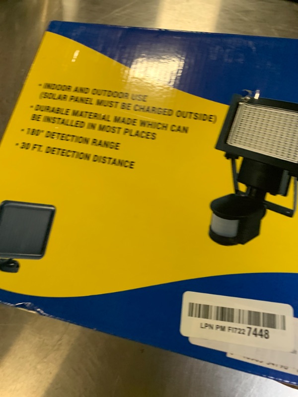 Photo 1 of 108 SMD LEDs Bright Outdoor Solar Powered Motion Sensor Activated Security Light, 1100 lumens, Time and 3 Intelligent Modes Adjustable, Solar Panel with 15FT Extend Cable