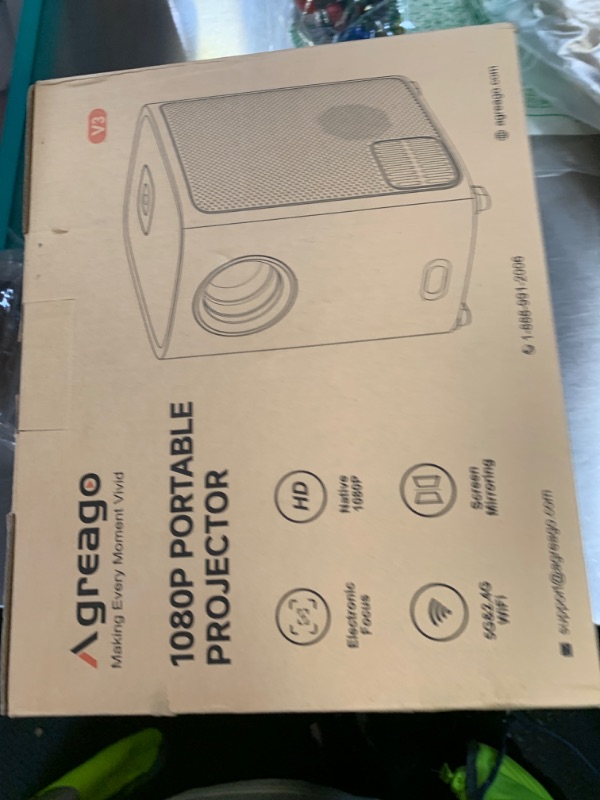 Photo 1 of [Electric Focus]Projector with WiFi and Bluetooth, Native 1080P 15,000 Lumens 4K Supported, Agreago Outdoor Movie Projector for Home Theater UP to 300", for iOS/Android/Laptop/TV Stick/HDMI/USB