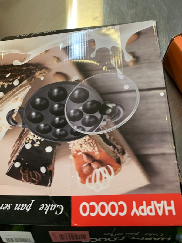 Photo 1 of *MISSING LID** Heaunzy Japan large aperture takoyaki pan with glass cover,cake mold baking pan,fry eggs,Poffertjes pan,Appam pan,Banh khot pan,cupcake pan,takoyaki maker,Nonstick,0.95kg(7 Hole)