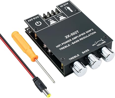 Photo 1 of 100W Bluetooth 5.0 Amplifier Board with Treble and Bass Control, TPA3116D2 50Wx2, Bluetooth AMP Board for Home Passive Speakers
