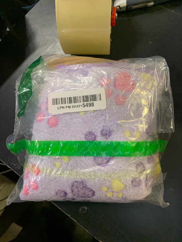 Photo 1 of 1 Pack 3 Blankets Super Soft Fluffy Premium Fleece Pet Blanket Flannel Paw Printed Throw for Dog Puppy Cat (Small 23x16'', Dark Coffee, Brown, Purple)