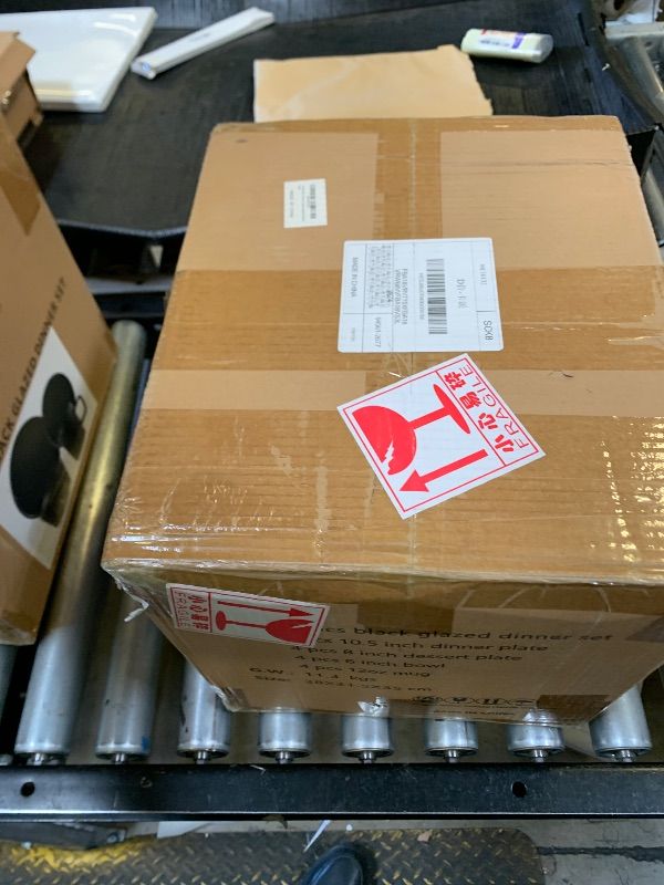 Photo 1 of Scoacha 16-Piece Black Ceramic Dinnerware Set for 4 – Modern Matte Finish Dinner Set – Dishwasher & Microwave Safe – Elegant Stoneware Dining Set for Everyday & Special Occasions