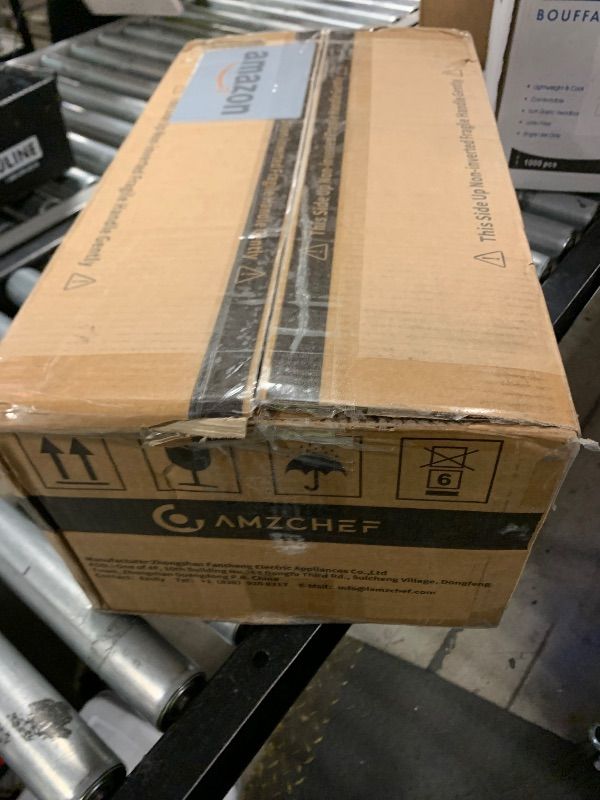 Photo 1 of AMZCHEF Double Induction Cooktop with Removable Griddle Pan Non-stick, 1800W 2 burner Portable Induction Stove With Sensor Touch 9 Power Levels, 99 Min Timer, Iron Grey