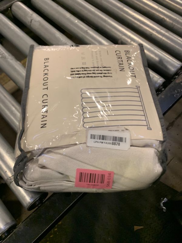 Photo 1 of 100% Blackout Shield Linen Blackout Curtains for Bedroom 84 Inches Long, Back Tab/Rod Pocket Living Room Drapes, Thermal Insulated Blackout Curtains 2 Panels Set, 50" W x 84" L, Light Cream