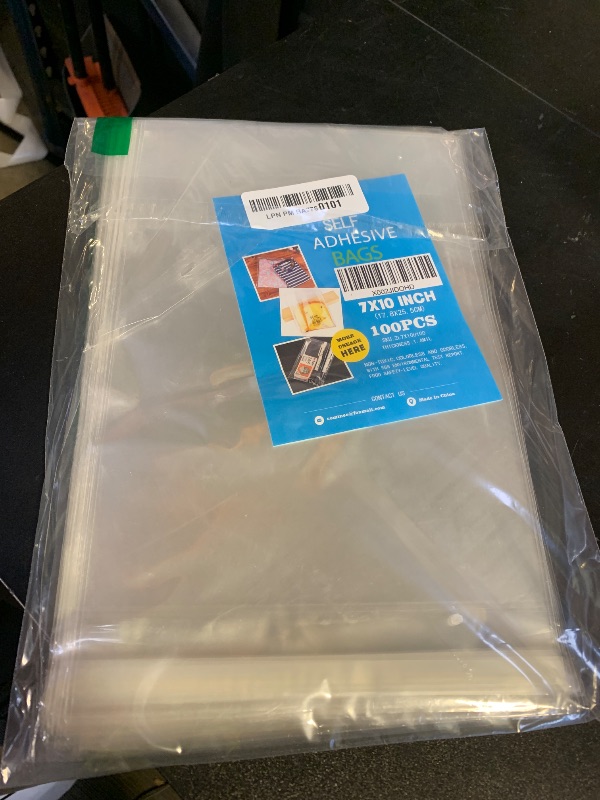 Photo 1 of 100 pcs Clear 7" x 10" Self Seal Cello Cellophane Bags Resealable Poly Bags 2.8 mils for Cookie, Candy, Gift Bakery, Prints, Photos, Cards , Party