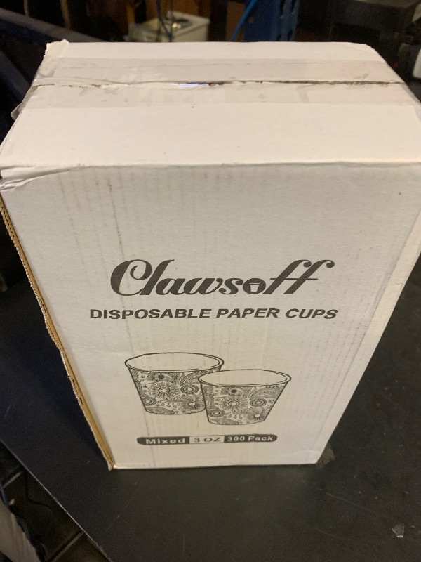 Photo 1 of [300 Pack] 3 oz Disposable Paper Cups, Small Mouthwash 3 OZ Mini Bathroom Cups 3 Ounce for Supermarket, Birthday Party, Travel, Events, Picnic, BBQ (Paisley)