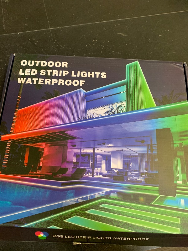 Photo 1 of 100Ft Outdoor LED Strip Lights Waterproof,Music Sync RGB IP68 Outside Led Light Strips Waterproofs with App and Remote,Exterior Led Rope Lights Waterproof for Deck,Balcony,Roof,Garden,Pool