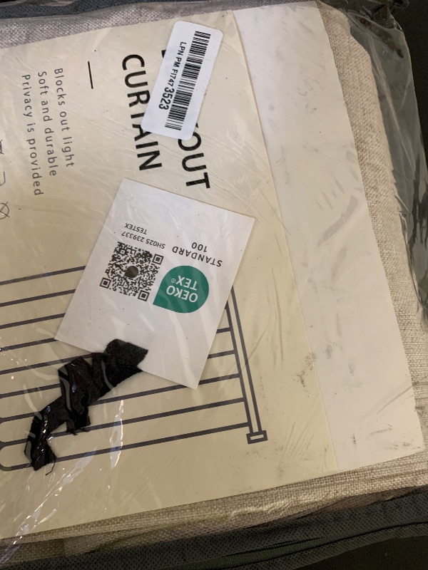 Photo 1 of 100% Blackout Shield Linen Blackout Curtains for Bedroom 108 Inches Long, Back Tab/Rod Pocket Living Room Drapes, Thermal Insulated Blackout Curtains 2 Panels Set, 50" W x 108" L, Oatmeal