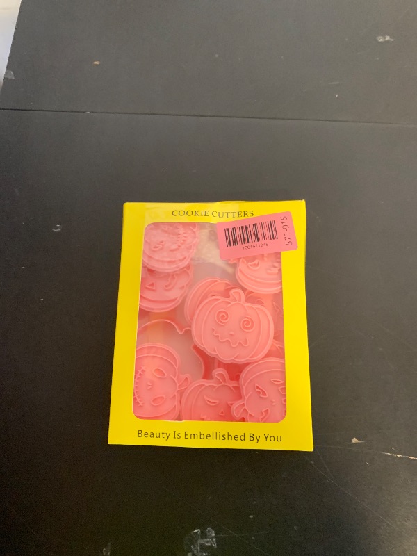 Photo 1 of 10 PCS Mini Pumpkin Cookie Cutter Set, Funny Halloween Cookie Stamps with 3D Raised Designs, Frosting Decoration Tools, Day of The Dead Baking Supplies, Fall Baking Tools (Pumpkin)