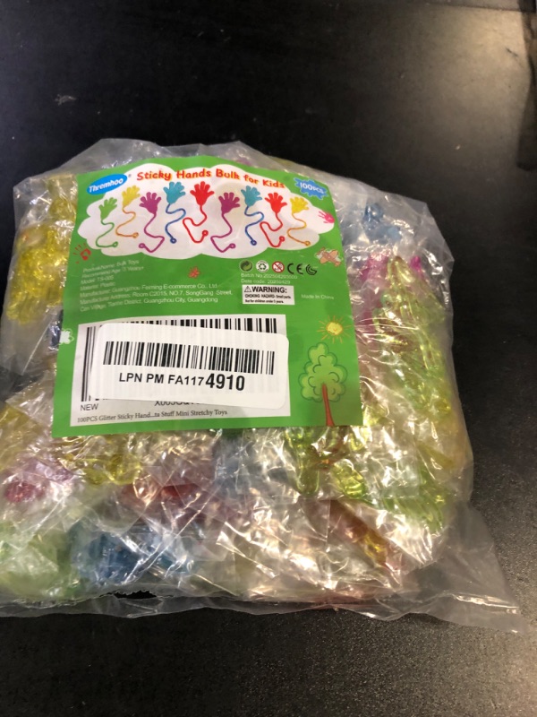 Photo 1 of 100PCS Glitter Sticky Hands Party Favors for Kids 4-8 8-12 Birthday Supplies Christmas Goodie Bag Stuffers Classroom Treasure Box Carnival Prizes Bulk Treat Trinkets Pinata Stuff Mini Stretchy Toys