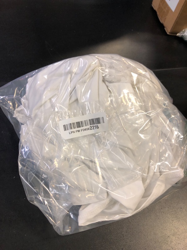 Photo 1 of *IMPERFECT** Verdusa Women's Floral Mesh Mini Dress Long Sleeve Bodycon Dresses Formal Wedding Guest Dress Fall 2025 White Medium