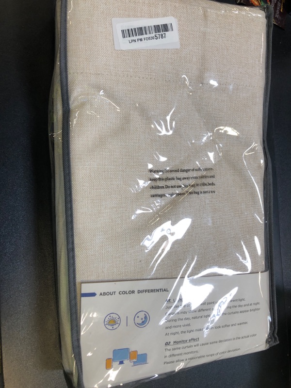 Photo 1 of 100% Blackout Shield Linen Blackout Curtains for Bedroom 96 Inches Long, Back Tab/Rod Pocket Living Room Drapes, Thermal Insulated Blackout Curtains 2 Panels Set, 50" W x 96" L,Cream