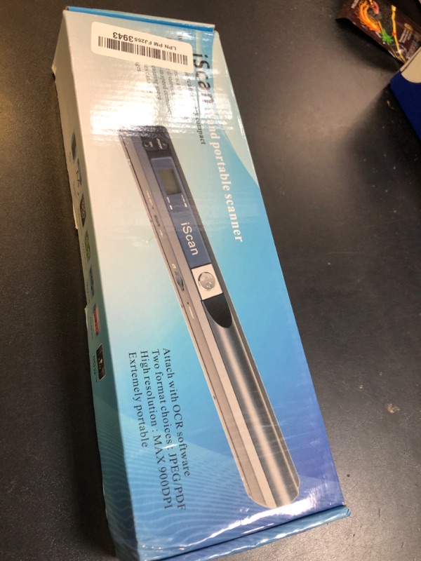 Photo 1 of AOZBZ Portable Document Scanner - 900DPI Handheld Portable Scanner Image Scanner Scanning Wand A4 Colour Photo Mobile Scanners Handy Scan, JPG/PDF Format, with 16G SD Card (Blue)