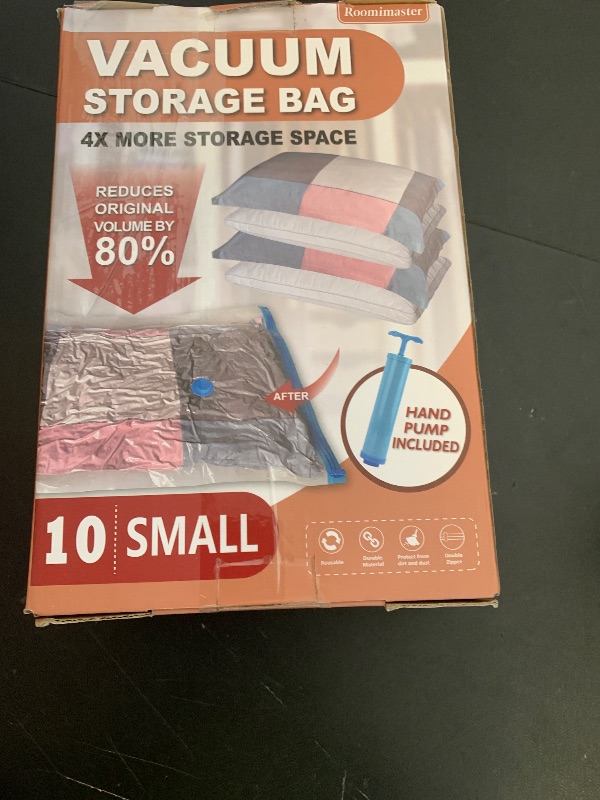Photo 1 of 10 Small Vacuum Storage Bags with Travel Hand Pump, Small Vacuum Seal Bags for Clothing, Space Saver Bags for Clothes