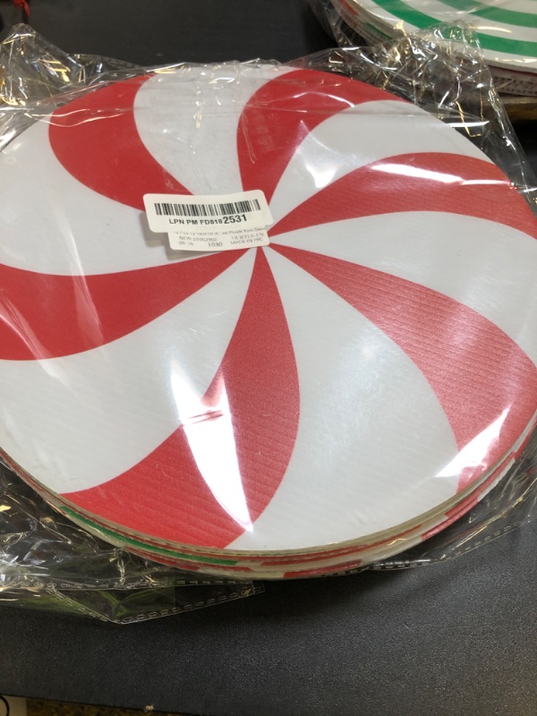 Photo 1 of 12 Pcs 12 Inch/10 Inch Large Christmas Decorations Outdoor Double Sided Christmas Yard Hanging Ornaments Holiday Porch Lawn Candy Hanging Decorations for Xmas Tree Porch Yard Decor