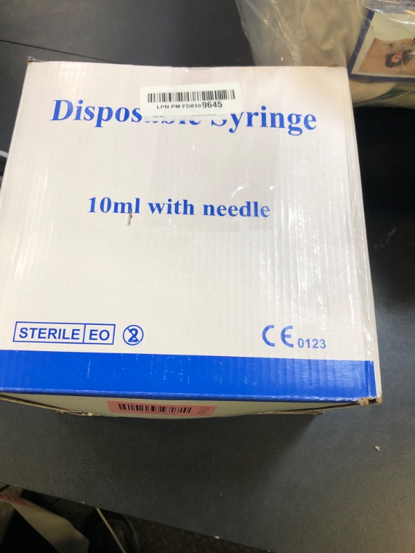 Photo 1 of 100 Pack Disposable 10ml/cc Lab Syringes with 18Ga 1 Inch Needle Luer Lock, Individually Sealed Packed