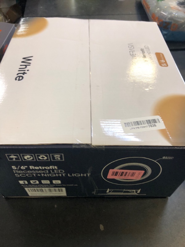 Photo 1 of 12 Pack 5/6 Inch LED Can Lights with Night Light, Metal 5CCT Retrofit Recessed Lighting Selectable 2700K-6000K Dimmable, 12W=75W, 1200LM Downlight with Metal Smooth Trim - ETL and Energy Star