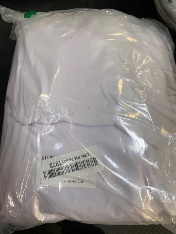 Photo 1 of 10 Pcs White Washable Removable Universal for Wedding Party Dining Banquet Polyester Spandex Stretch Slipcovers Chair Covers