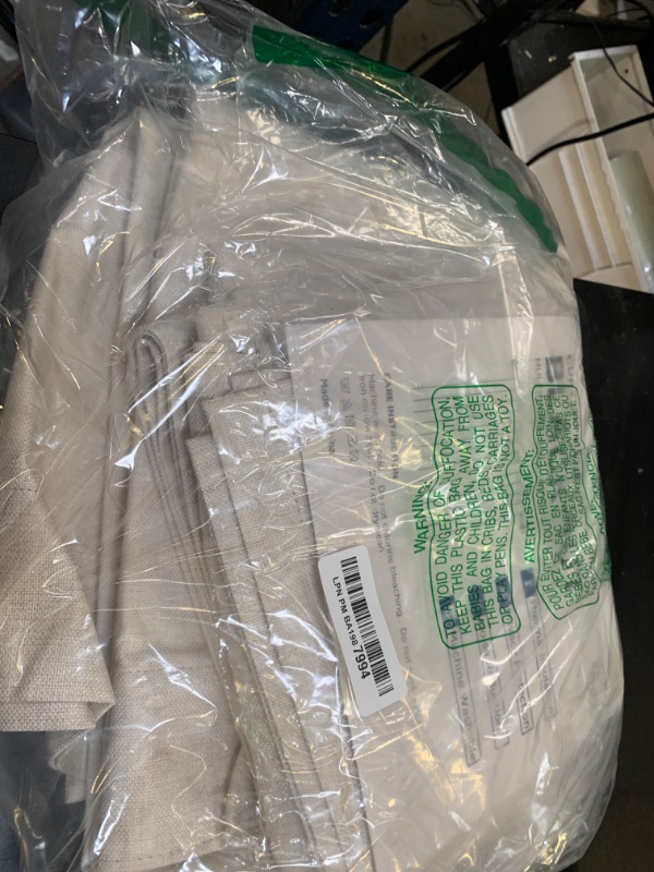 Photo 1 of 100% Blackout Shield Linen Blackout Curtains for Bedroom 84 Inches Long, Back Tab/Rod Pocket Living Room Drapes, Thermal Insulated Blackout Curtains 2 Panels Set, 50" W x 84" L, Cream