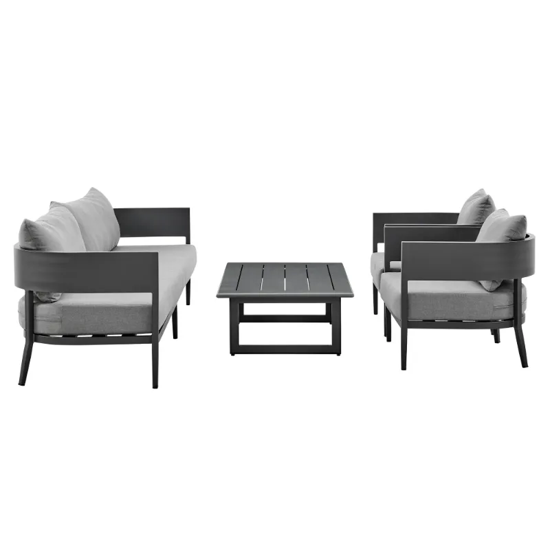 Photo 1 of ***ONLY BOX 3 OUT OF 4 MISSING OTHER SETS*** Menorca Aluminum Outdoor Sofa in Dark Gray
