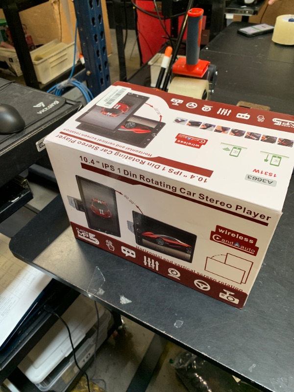 Photo 1 of 10.4“ Wireless CarPlay Stereo Single Din Car Radio,2025 Upgraded Rotatable HD IPS Touch Screen,Wireless Android Auto Car Play Screen Bluetooth RDS/FM EQ SWC USB/TF Backup Camera