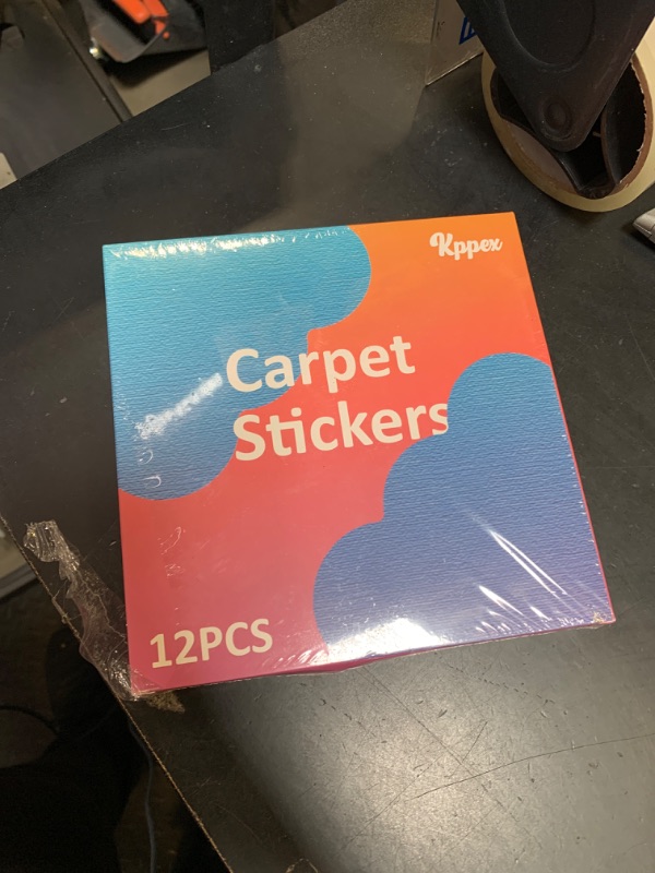 Photo 1 of [12 Pack] Rug Pad Gripper, Double Sided Non-Slip Rug Pads Rug Tape Stickers Washable Area Rug Pad Carpet Tape Corner Side Gripper for Hardwood Floors and Tile