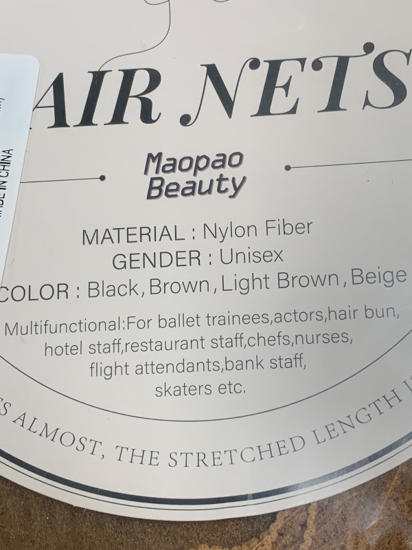 Photo 1 of 100 Pcs Light Brown Hairnets Invisible Mesh Hairnets 