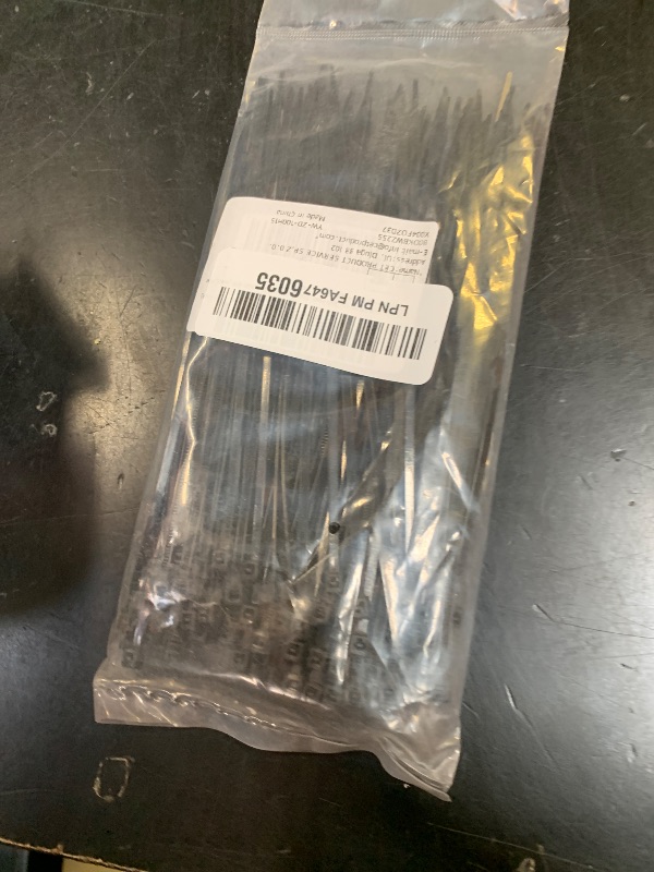 Photo 1 of 100pcs Black Nylon Cable Ties Assorted Sizes Multi-Purpose Self-Locking for Home, Office, Garden, Workshop, Garage Use